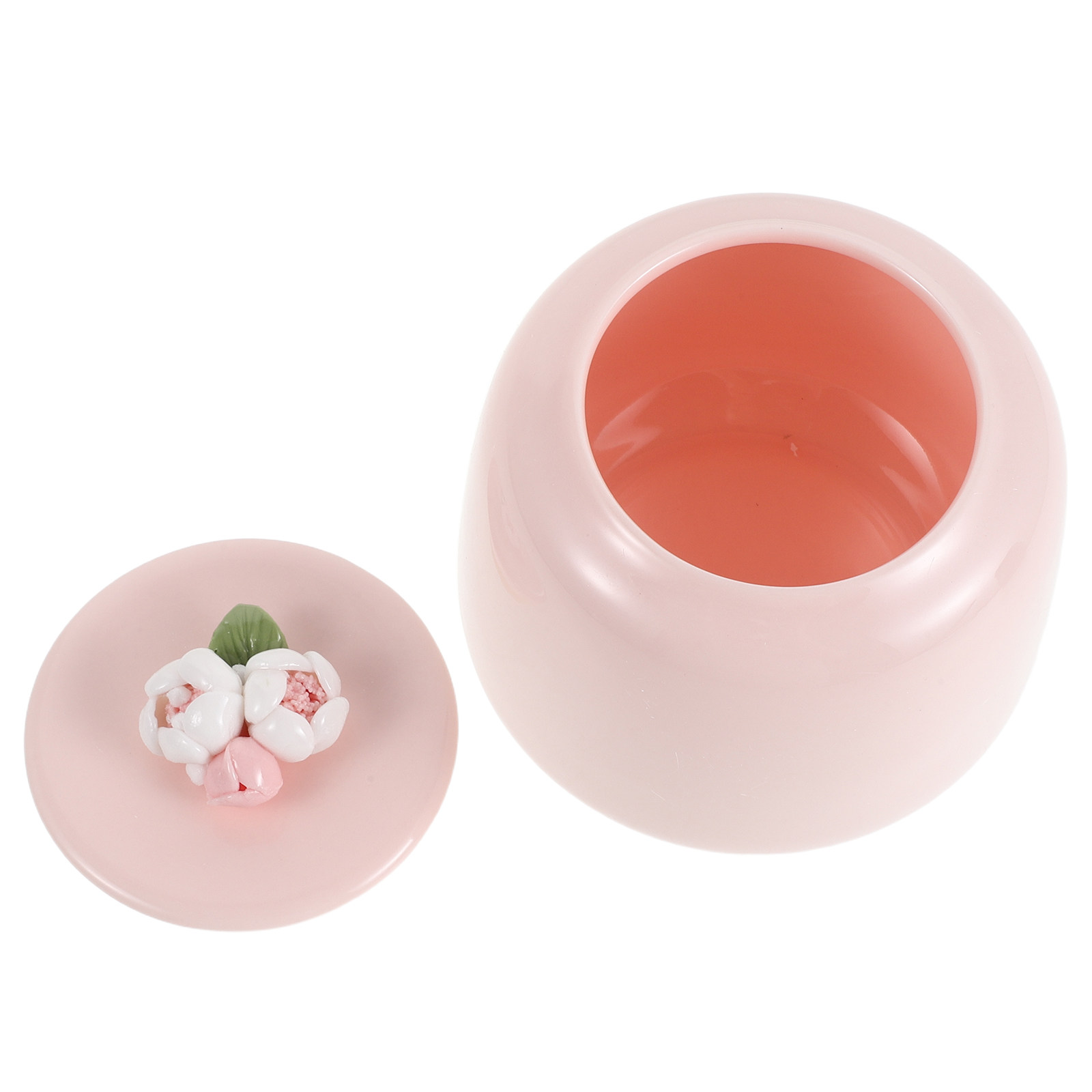 Coffee Tea And Sugar Canisters - セラミック製ティーポット ピンクの磁器製密閉保存容器 キッチンオーガナイザー 茶葉 コーヒー 砂糖