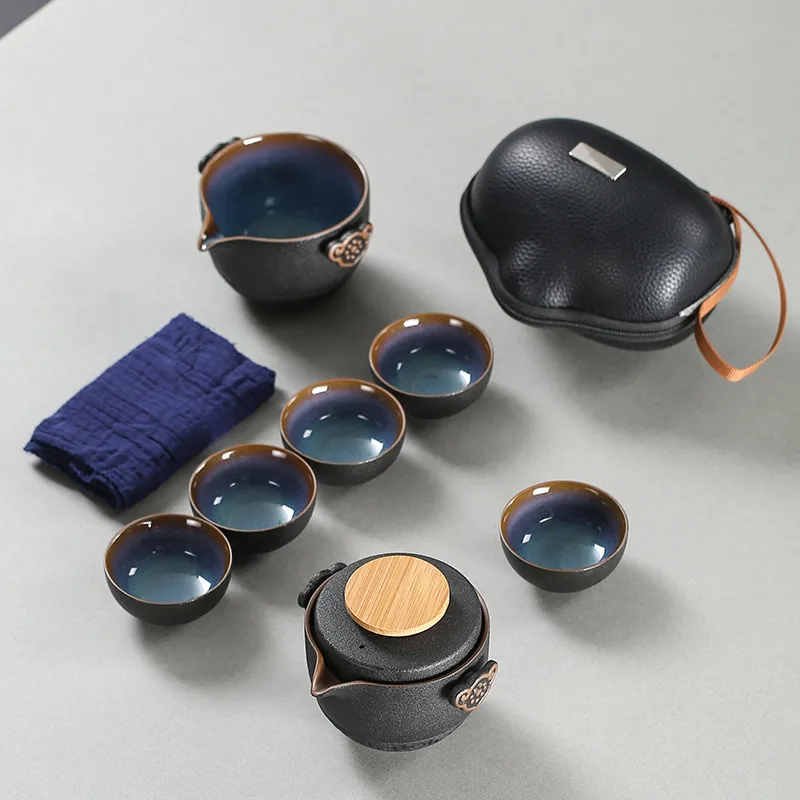 Gongfu Tea Set - セラミックティーポット中国風,ティーセット,磁器ティーセット,ジワイアンティーウィーン,縦型カップ,家庭用ギフト