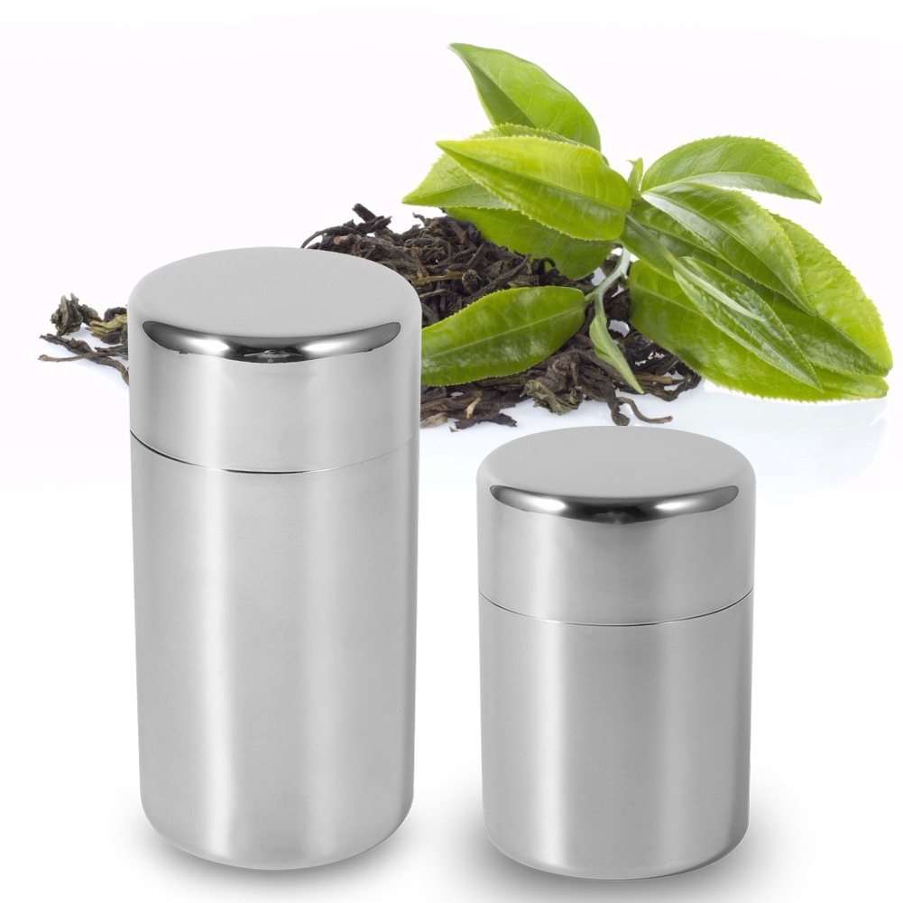Coffee Tea And Sugar Canisters - ステンレス製の茶筒、家庭用キッチンキャニスター、紅茶・コーヒー・砂糖の保存容器