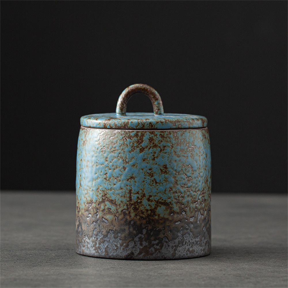 Coffee Tea And Sugar Canisters - セラミック茶筒密封瓶小さな茶箱ポータブル茶缶貯蔵タンクキャンディー瓶食品容器茶オーガナイザー装飾瓶