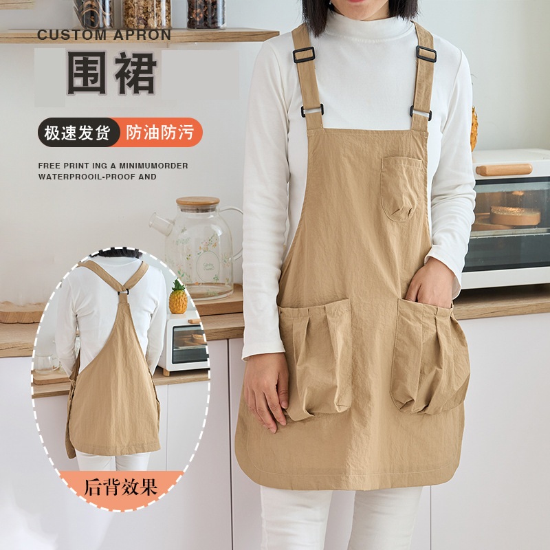Coffee Tea Catering - 撥水性理髪師ペイントケータリングミルクティーコーヒーショップ薄い調節可能な作業服キッチンエプロン女性