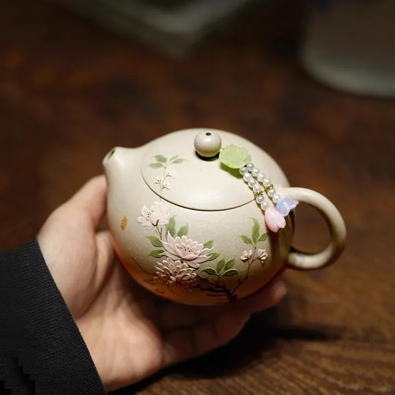 Gongfu Tea Set - 本物の宜興紫砂茶壺、原石白玉粘土、梅渓氏デザイン、家庭用茶壺、高品質の功夫茶セット