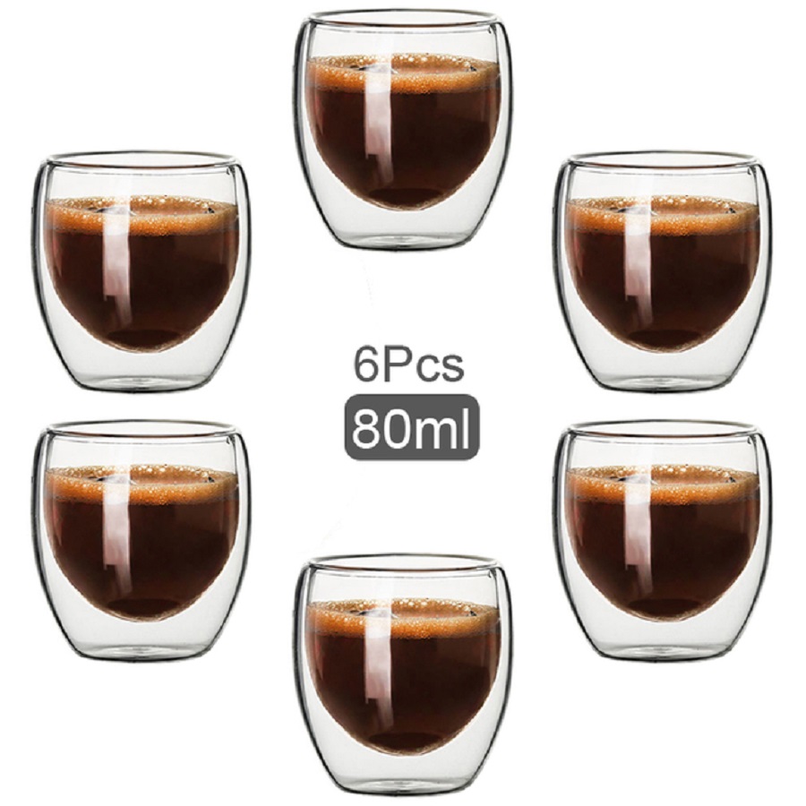 Coffee Tea Catering - ダブルウォールカップ,コーヒーカップ,カプチーノ,デラックス,オイルミルクカップ,カプチーノ,ティーカップ,2.7オンス,6セット