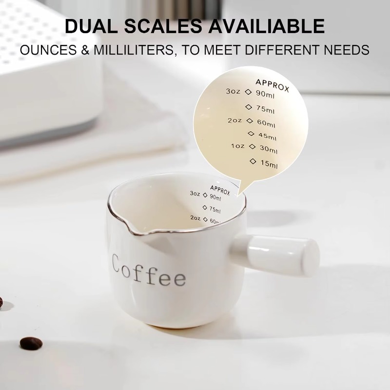 Coffee Tea With Milk - ハンドル付きミニセラミックコーヒーカップ,V字型注ぎ口,ミルクラテ,クリーマー,ブレンダー,エスプレッソ,測定,ティーアクセサリー