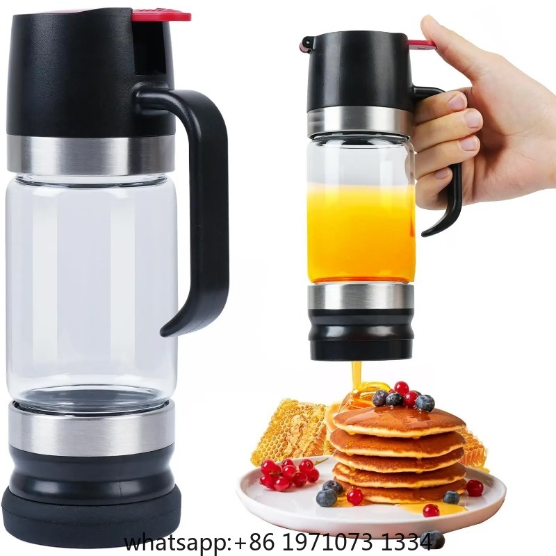 Coffee Tea Or - ベース付きの液だれしないハニーディスペンサー、ハンドル付きガラス製ハニーポット、コーヒーまたは紅茶用のシロップディスペンサー、汚れのないハニー容器
