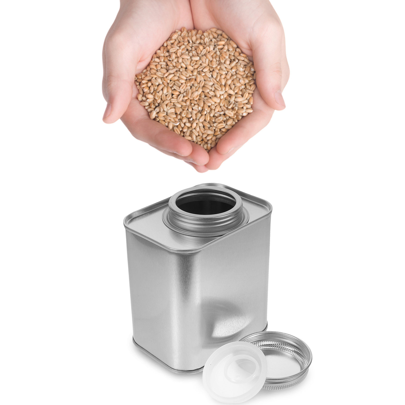 Canister Coffee Sugar Tea - 4個入りコーヒー豆保存容器ブリキ製密閉茶砂糖容器大容量ルーズリーフティーホルダー多目的食品保存容器