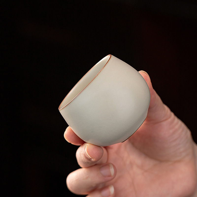 Gongfu Tea Set - 和らぎの黄色 瑞窯陶器茶杯 個人用マスターカップ ひび割れ釉薬 功夫茶セット 家庭用ギフト