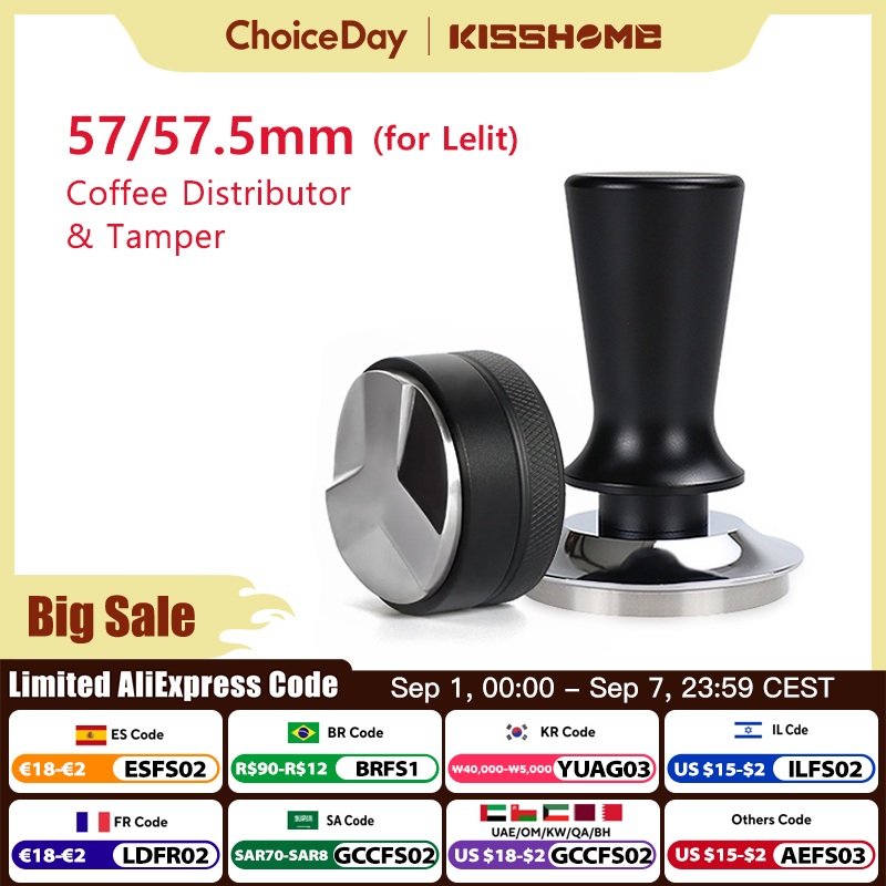 Coffee Tea Press - コーヒータンパー 57 ミリメートル 57.5 ミリメートル定圧弾性ディストリビュータツール Lelit