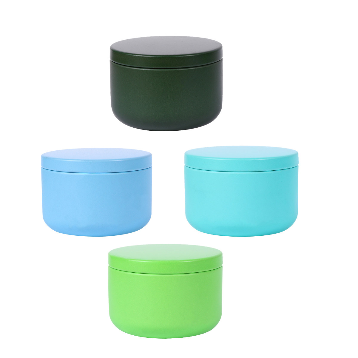 Canister Coffee Sugar Tea - 4個入り頑丈なブリキ製漏れ防止保存容器、お茶、コーヒー、砂糖、ナッツ、穀物用、旅行、オフィス、家庭用小型ブリキ缶