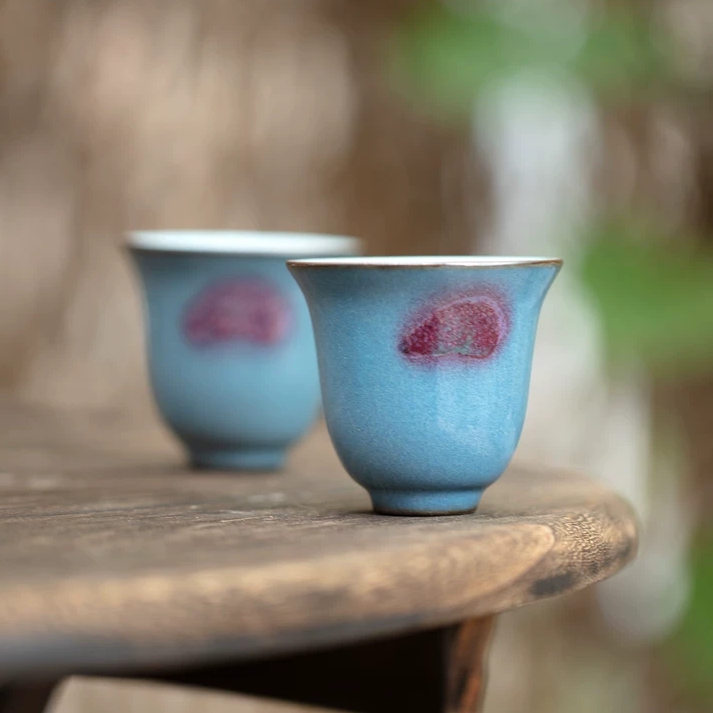 Gongfu Tea Set - ジュン磁器オーナー茶杯 ティーテイスティング用シングルカップ 茶室用ゲストカップ ゴンフーティーセット 蘭花茶杯