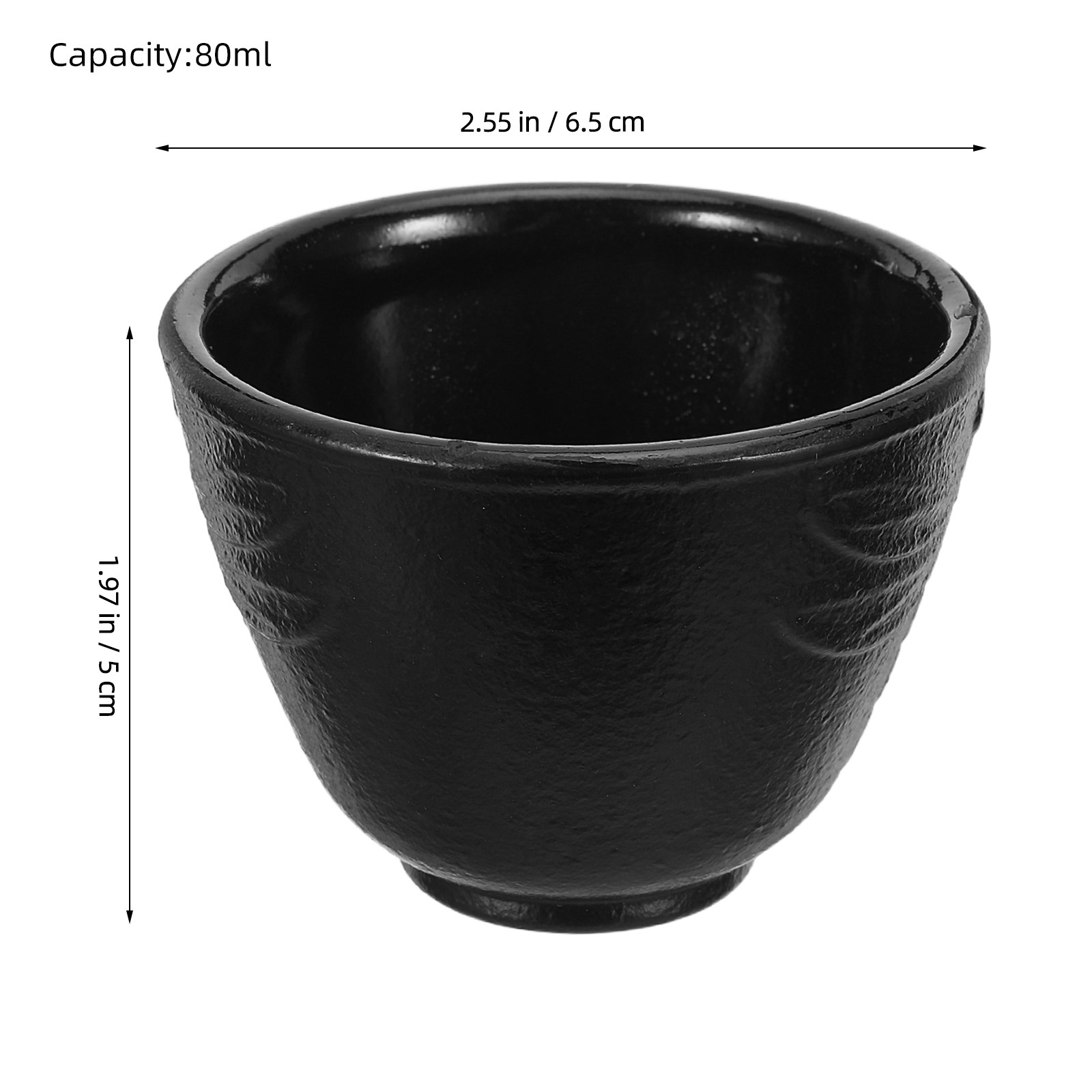 ヴィンテージ鋳鉄製ブラックティーカップ、伝統的な小型2.7オ - Gongfu Tea Set のレビューと価格