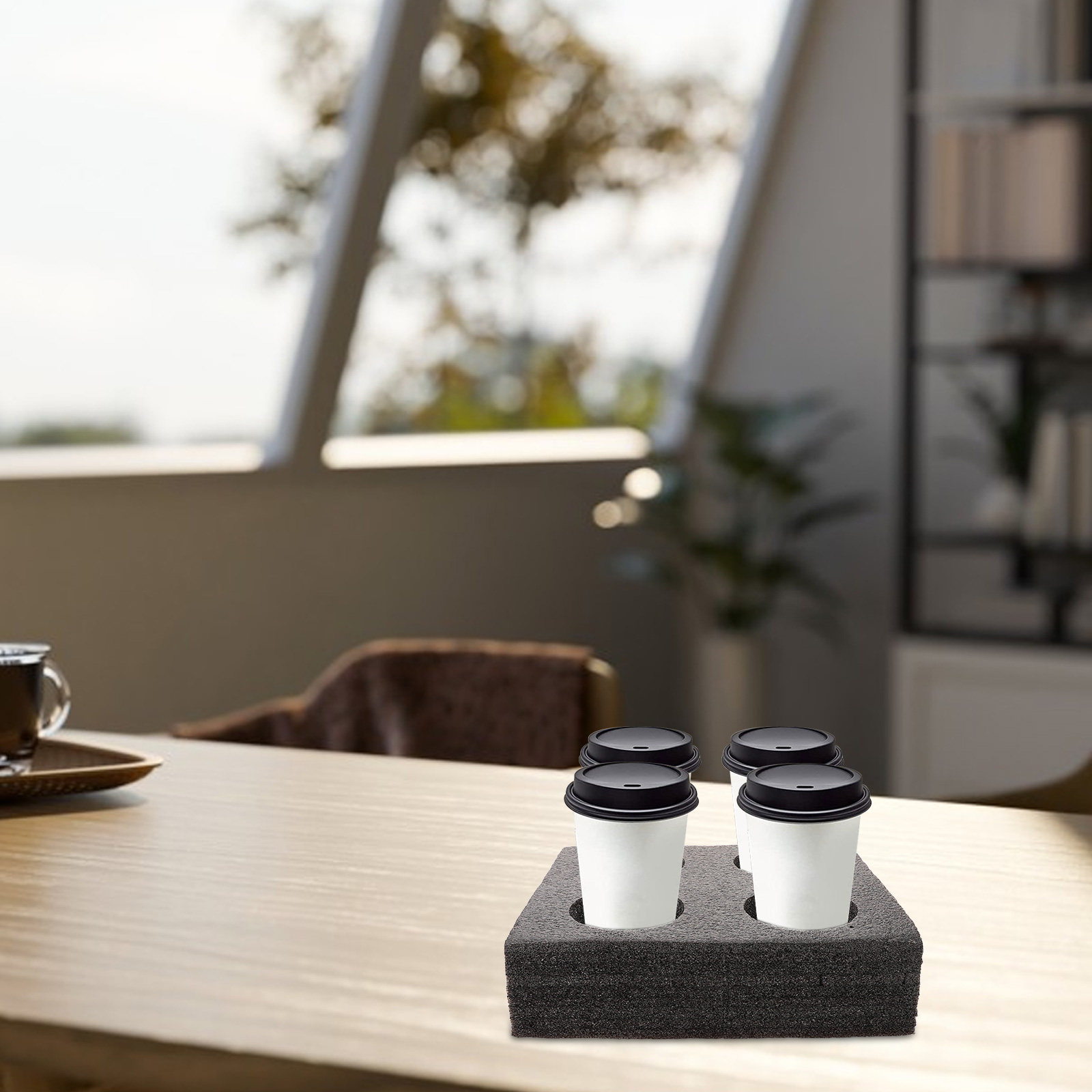 4杯用マルチホールカップキャリアトレイ、テイクアウトドリンク - Coffee Tea Drinks のレビューと価格
