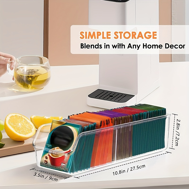1個入り透明ティーバッグオーガナイザーボックス - 砂糖、コ - Coffee Tea And Sugar Canisters のレビューと価格