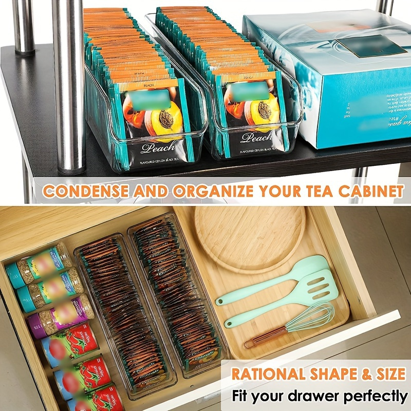 1個入り透明ティーバッグオーガナイザーボックス - 砂糖、コ - Coffee Tea And Sugar Canisters のレビューと価格
