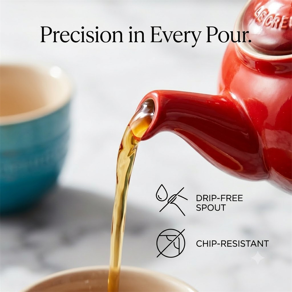 ルクルーゼ製、欠けにくい24オンスのストーンウェアティーポッ - Mug Tea Coffee のレビューと価格