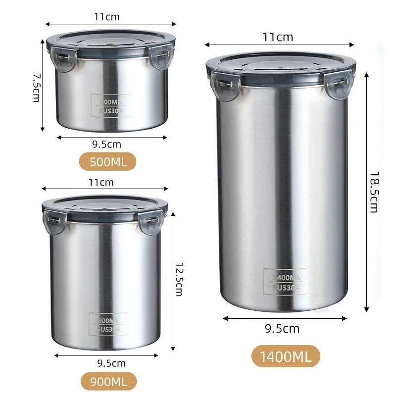 ステンレス製食品容器,密閉容器,コーヒー豆,スナック収納缶, - Coffee Tea And Sugar Canisters のレビューと価格
