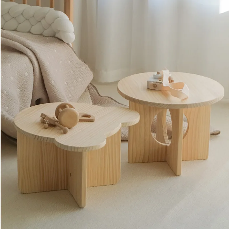 子供のための手作りの小さな丸いテーブル、無垢材、韓国のお茶の - Tea Coffee Set Up のレビューと価格