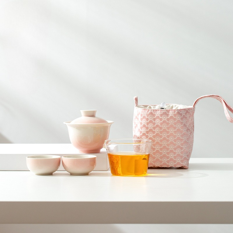 グラデーション灰釉セラミック茶器セット ポータブル功夫旅行キ - Gongfu Tea Set のレビューと価格