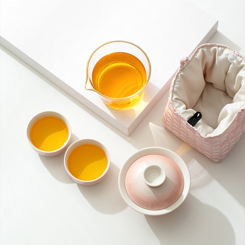 グラデーション灰釉セラミック茶器セット ポータブル功夫旅行キ - Gongfu Tea Set のレビューと価格