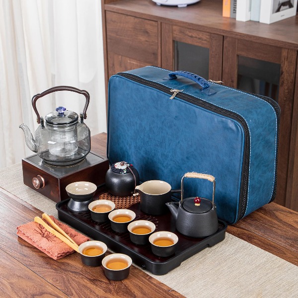 新しいポータブル旅行用茶器セット、屋外車載用電気ケトル＆ G - Gongfu Tea Set のレビューと価格