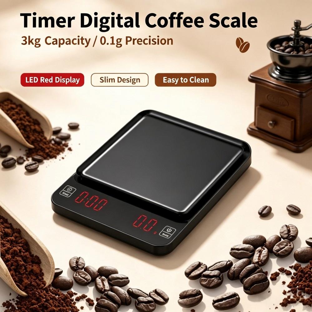 3kg/0.1g高精度デジタルコーヒースケール、LEDポータ - Coffee&Tea House Opinie のレビューと価格