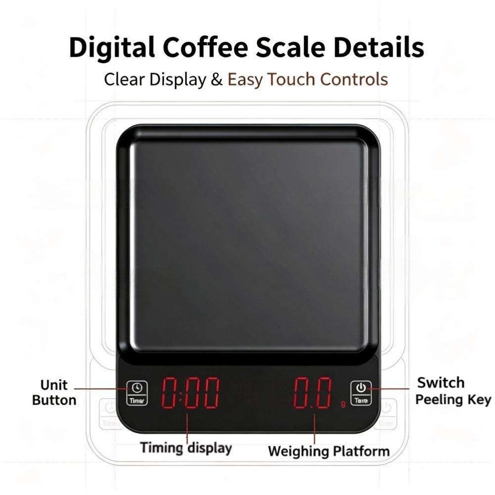 3kg/0.1g高精度デジタルコーヒースケール、LEDポータ - Coffee&Tea House Opinie のレビューと価格