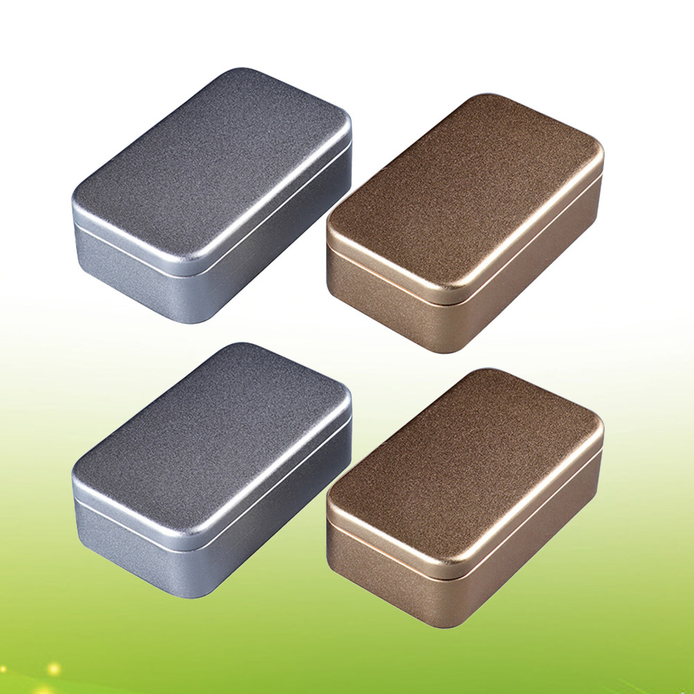 4個入り金属製名刺収納ボックス、携帯用密閉ミニスクエアキャニ - Canister Coffee Sugar Tea のレビューと価格