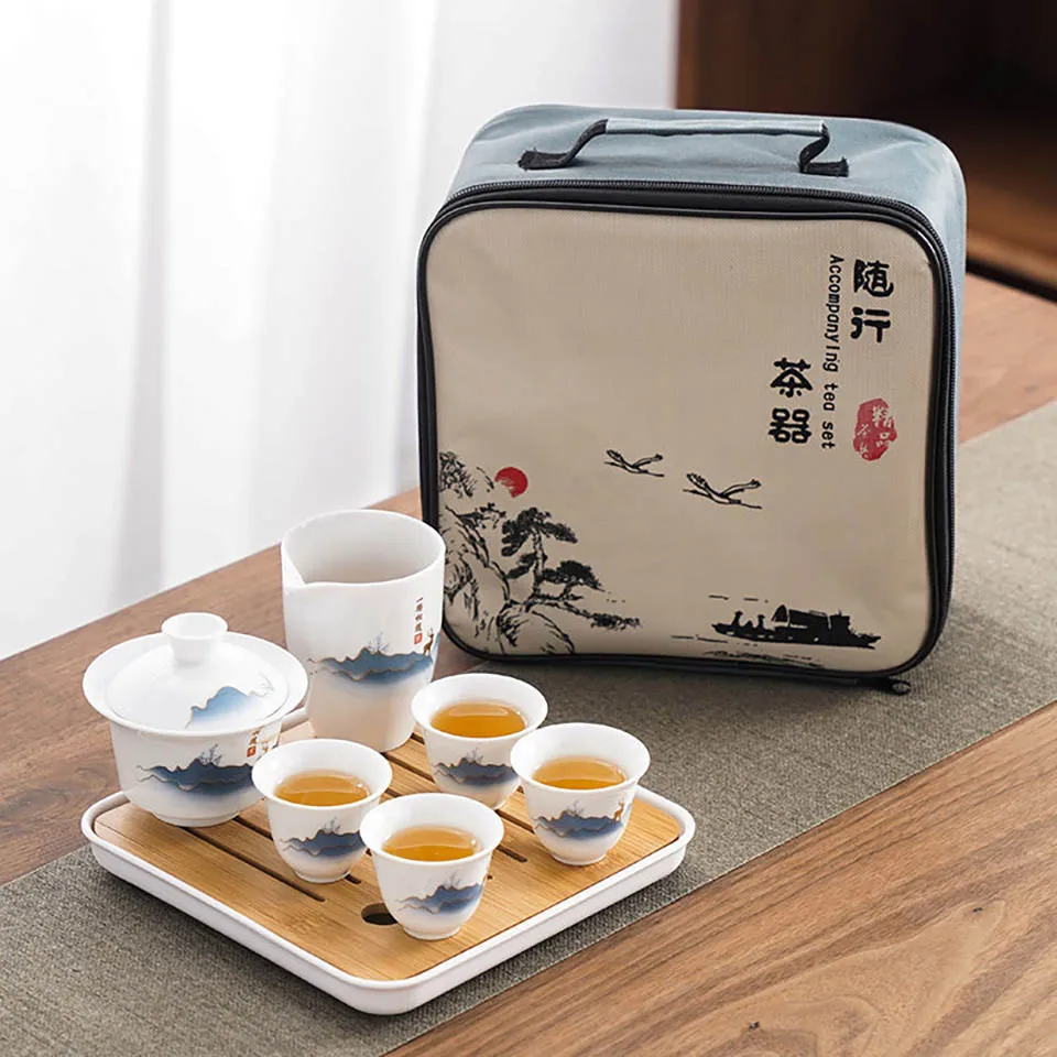 セラミック中国カンフー茶セット、旅行キャンプに最適ポータブル - Gongfu Tea Set のレビューと価格