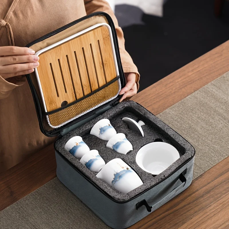 セラミック中国カンフー茶セット、旅行キャンプに最適ポータブル - Gongfu Tea Set のレビューと価格