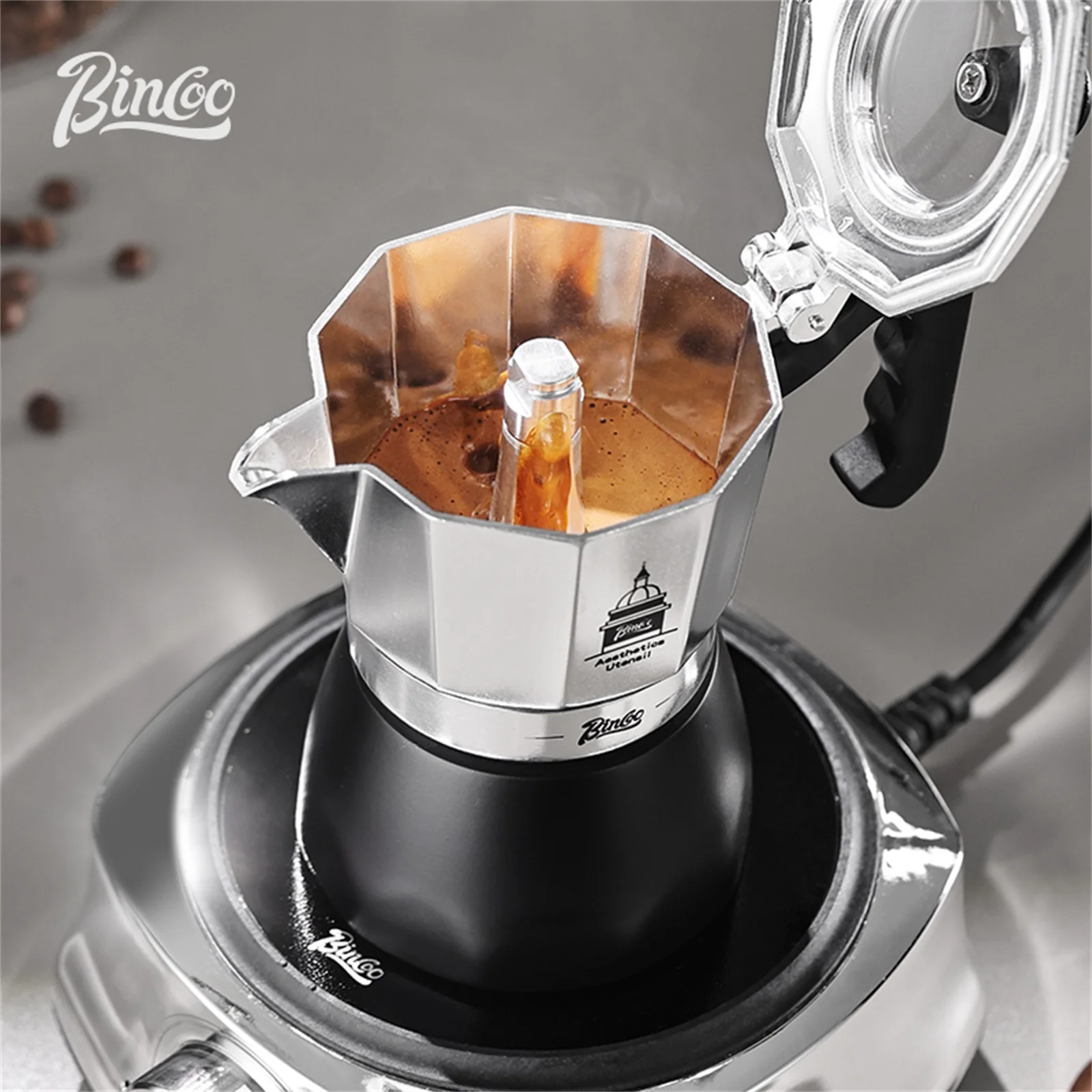 BINCOO ダブルバルブモカポット、エスプレッソ抽出コーヒ - Coffee Tea Making Machine のレビューと価格