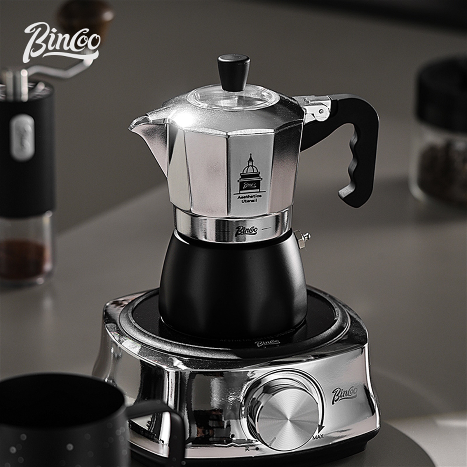 BINCOO ダブルバルブモカポット、エスプレッソ抽出コーヒ - Coffee Tea Making Machine のレビューと価格