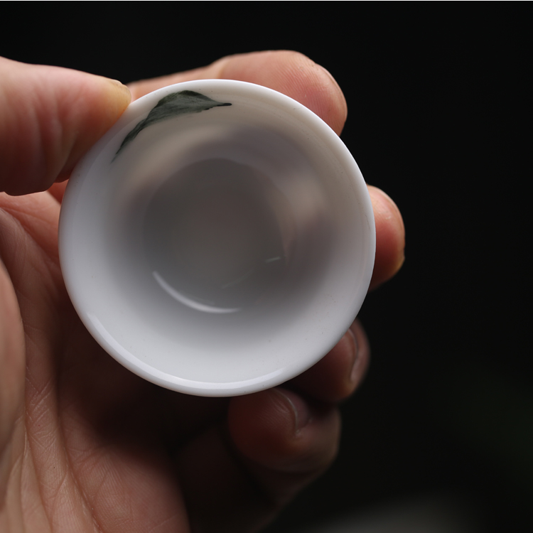 ミニチュア中国風手描き白磁功夫茶カップ小屋帽子デザインティー - Gongfu Tea Set のレビューと価格