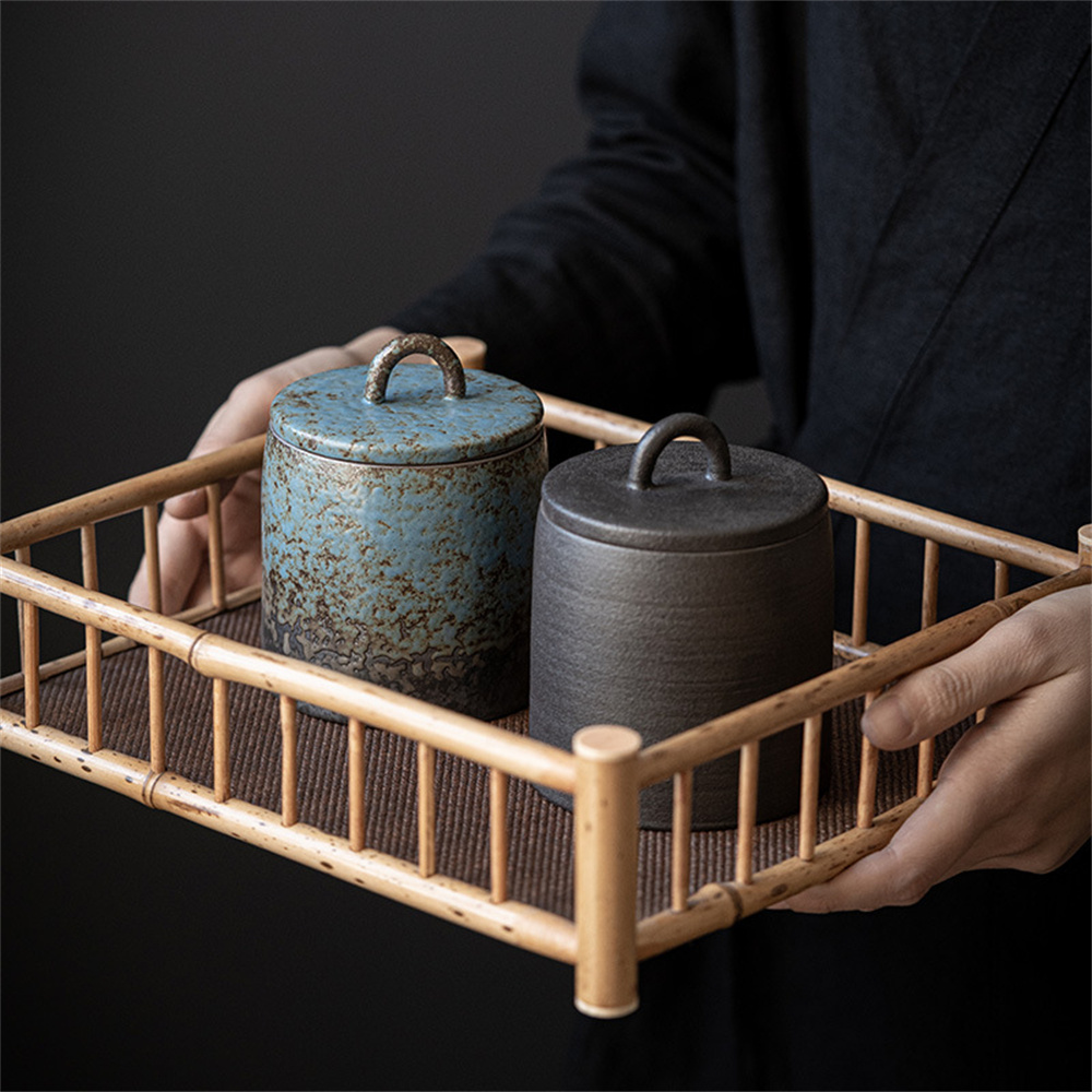 セラミック茶筒密封瓶小さな茶箱ポータブル茶缶貯蔵タンクキャン - Coffee Tea And Sugar Canisters のレビューと価格