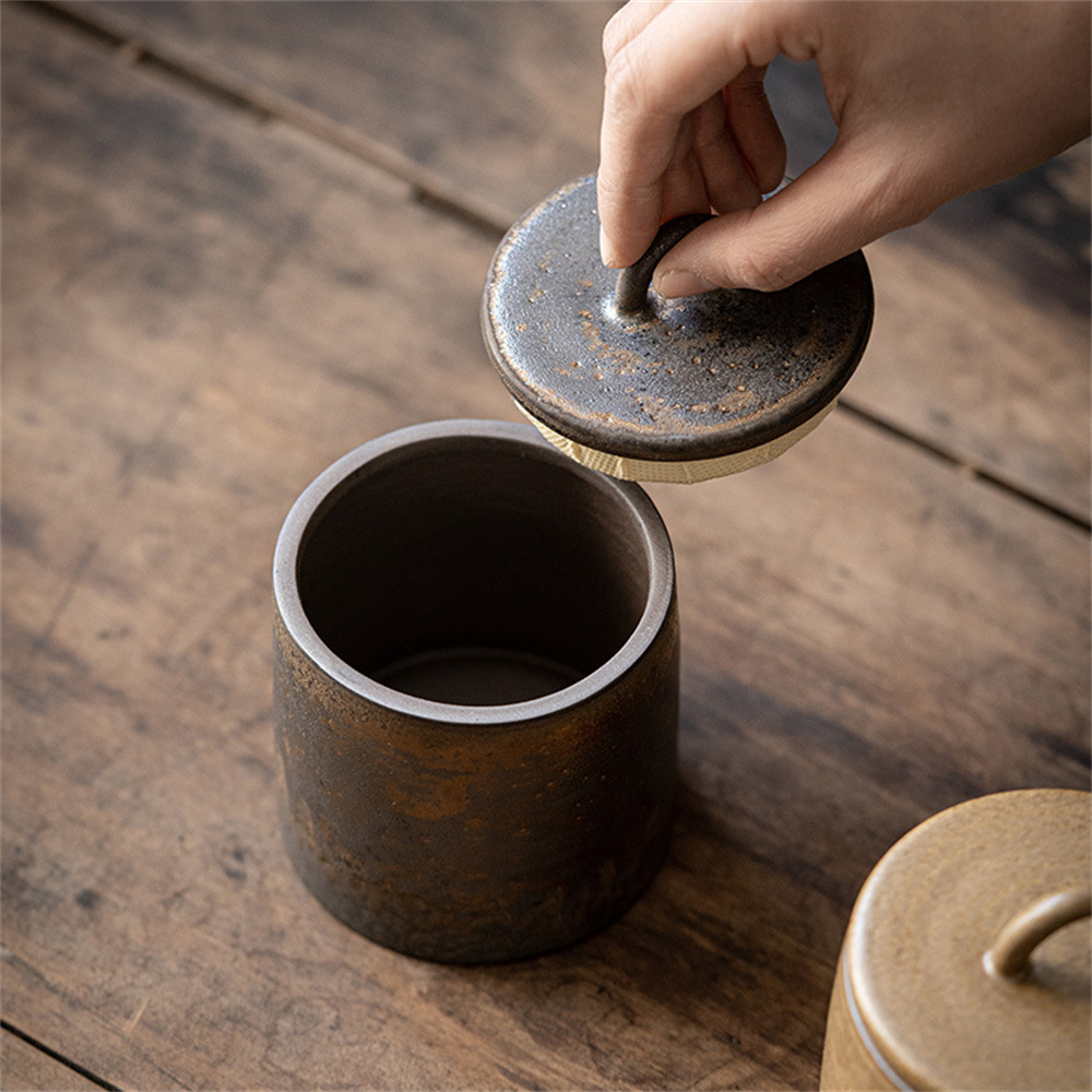 セラミック茶筒密封瓶小さな茶箱ポータブル茶缶貯蔵タンクキャン - Coffee Tea And Sugar Canisters のレビューと価格