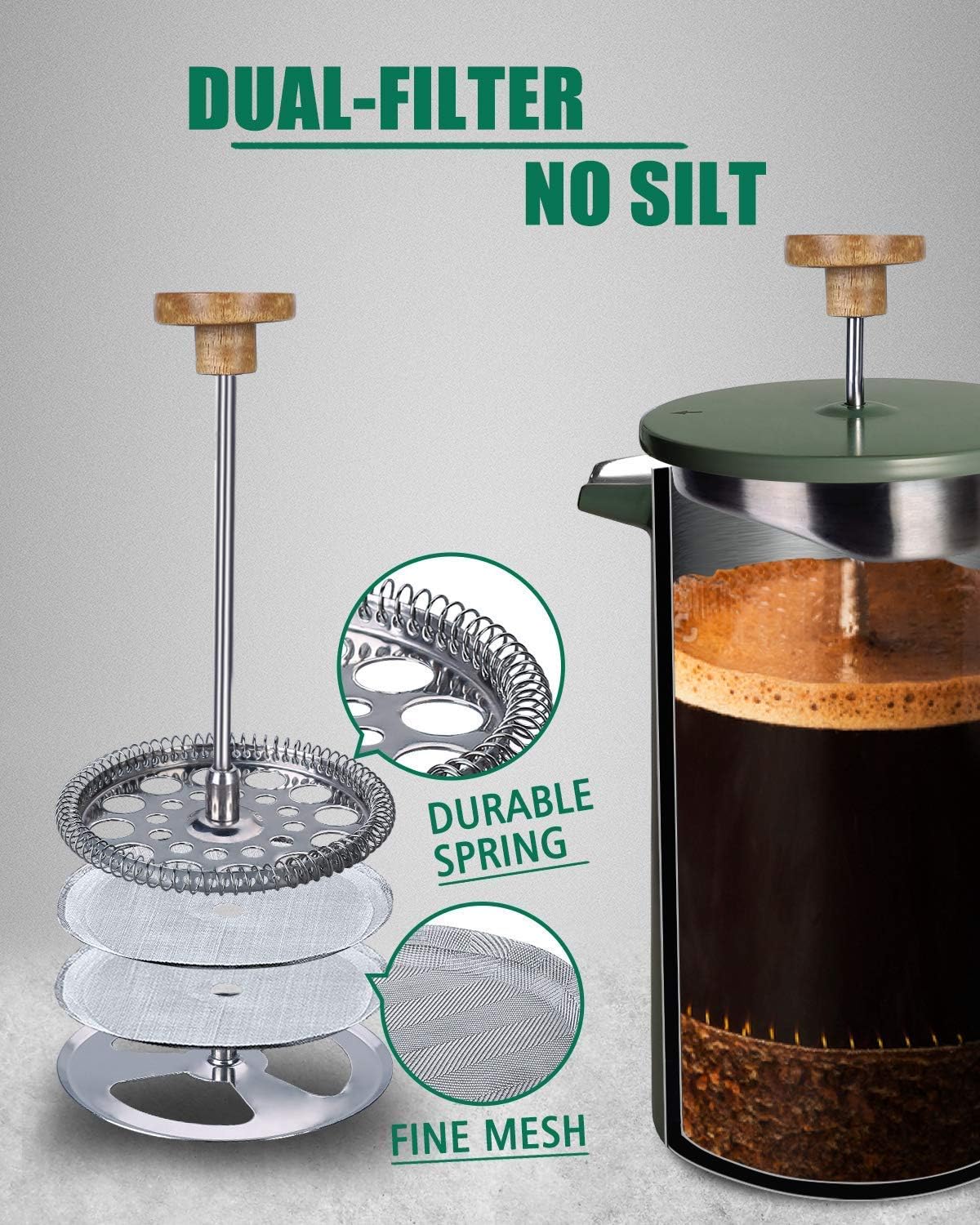POLIVIAR 34オンス フレンチプレス コーヒーメーカ - Coffee Tea Press のレビューと価格