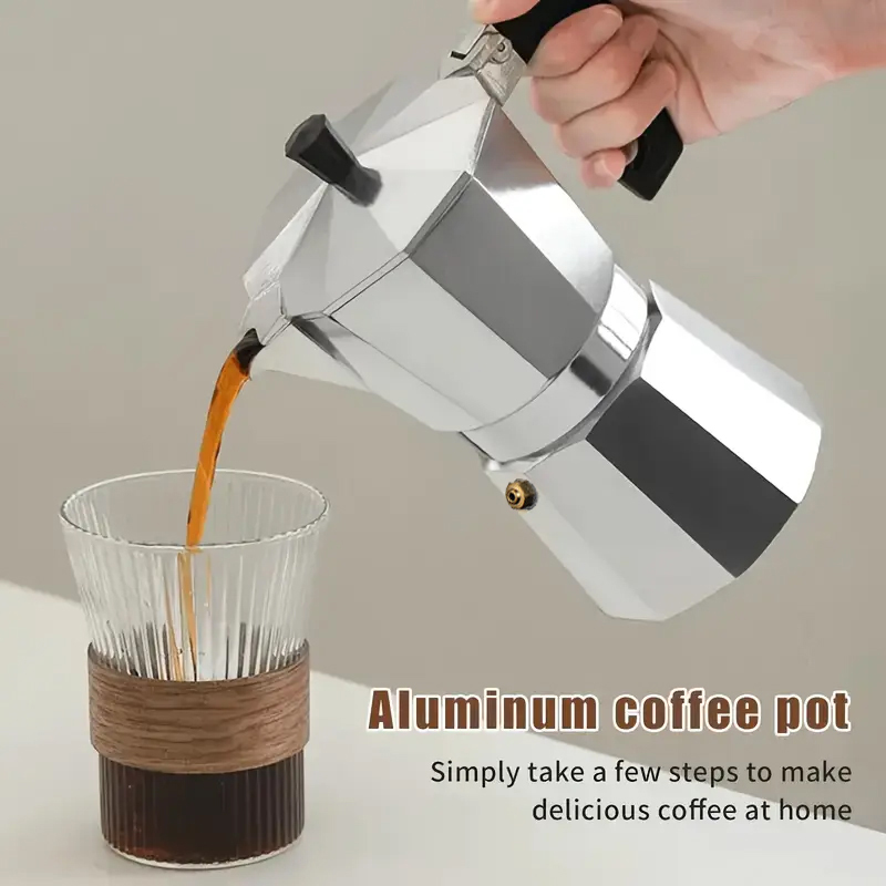 クラシックなアルミ製モカポット 50-300ML 家庭用コン - Coffee Tea Making Machine のレビューと価格
