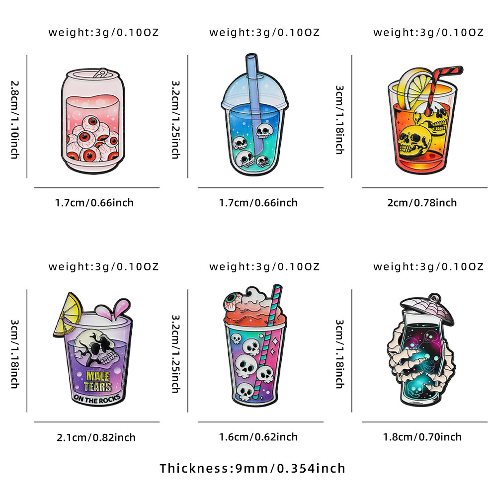 6 個クールハロウィンエナメルピンコレクション不気味なスカル - Mug Tea Coffee のレビューと価格