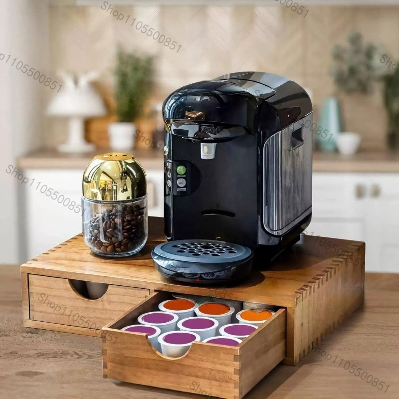 木製引き出しコーヒーストレージボックスプルアップティーバッグ - Tea Coffee Set Up のレビューと価格