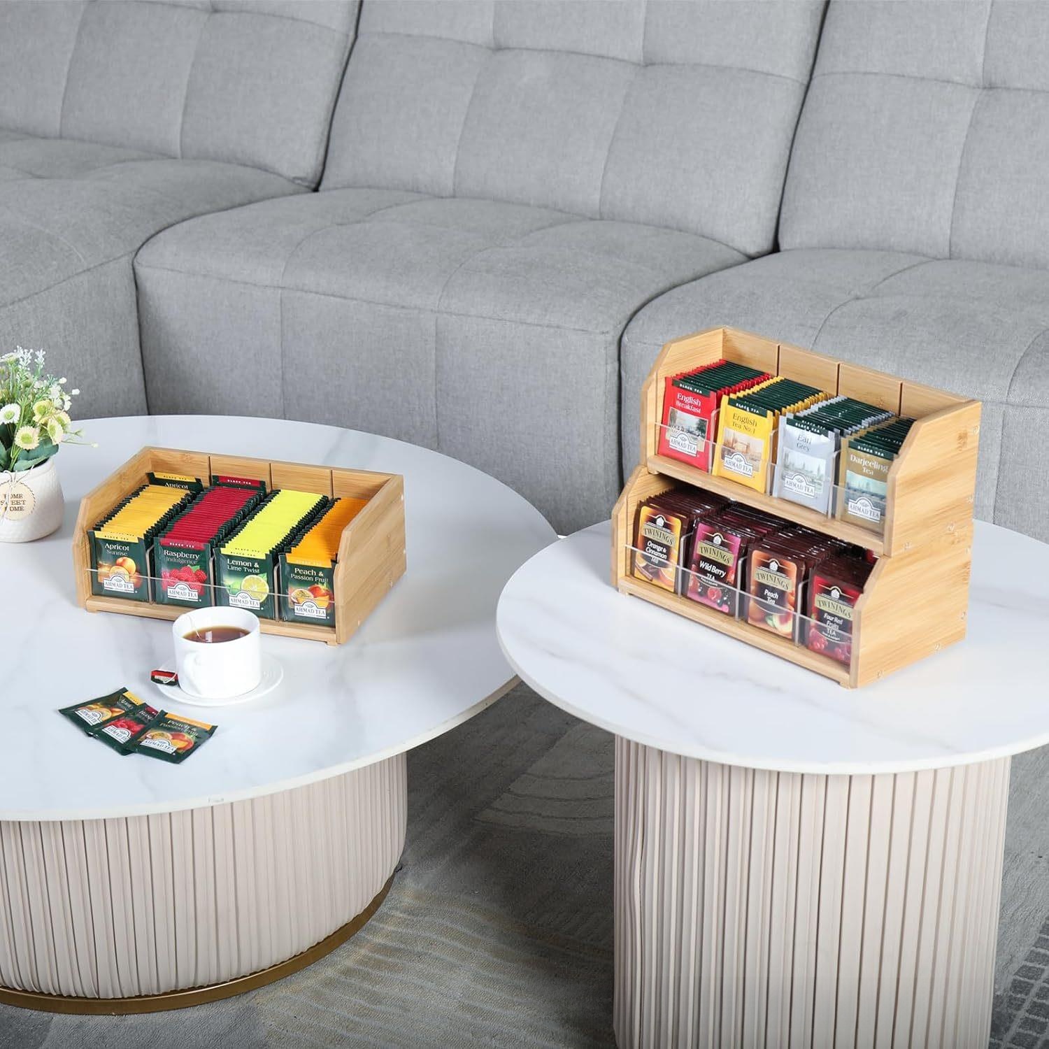 竹製ティーバッグ収納ボックス三層コーヒーバッグディスプレイラ - Coffee Tea Box のレビューと価格