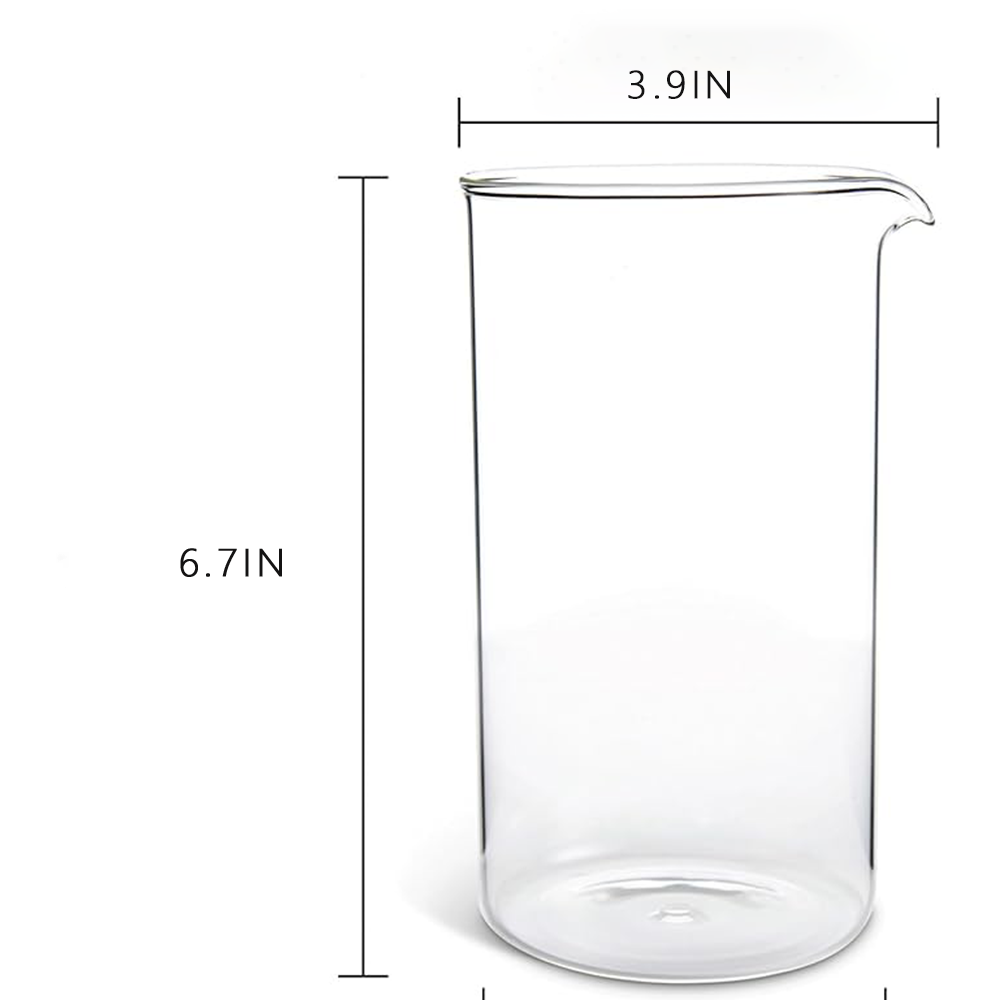 ホウケイ酸3.3ガラス製ユニバーサル交換用ビーカー フレンチ - Coffee Tea Press のレビューと価格
