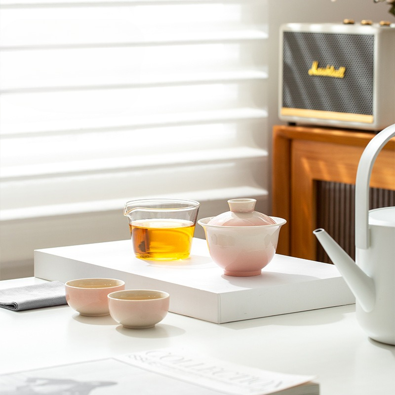 植物灰釉グラデーショントラベルティーセットセラミック功夫セッ - Gongfu Tea Set のレビューと価格