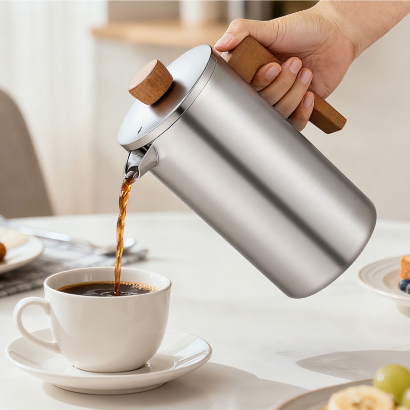 JUSTINLAU 1000ml ステンレス鋼フレンチプレス - Coffee Tea Press のレビューと価格