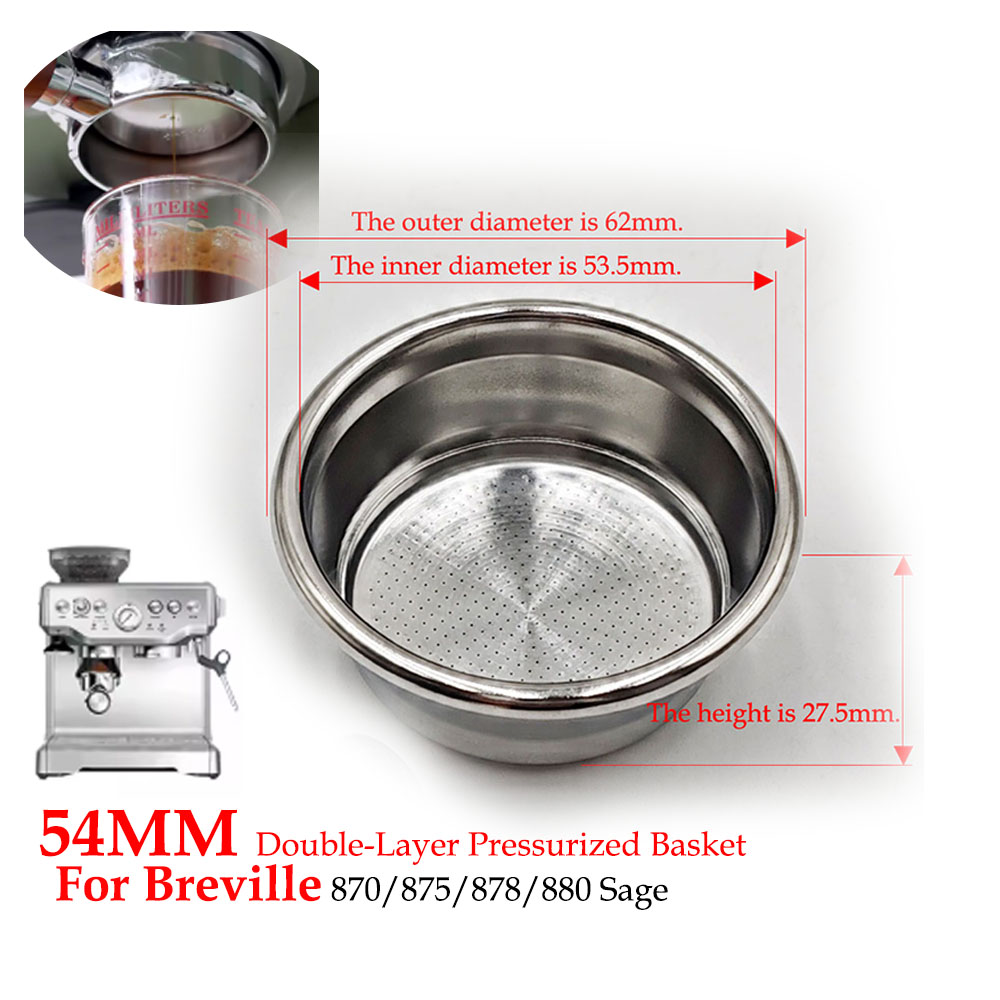 54mm 二層加圧フィルターバスケット (デュアル/シングル - Coffee Tea Making Machine のレビューと価格