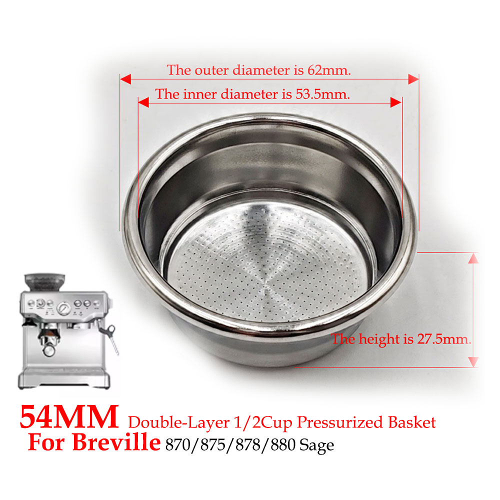 54mm 二層加圧フィルターバスケット (デュアル/シングル - Coffee Tea Making Machine のレビューと価格