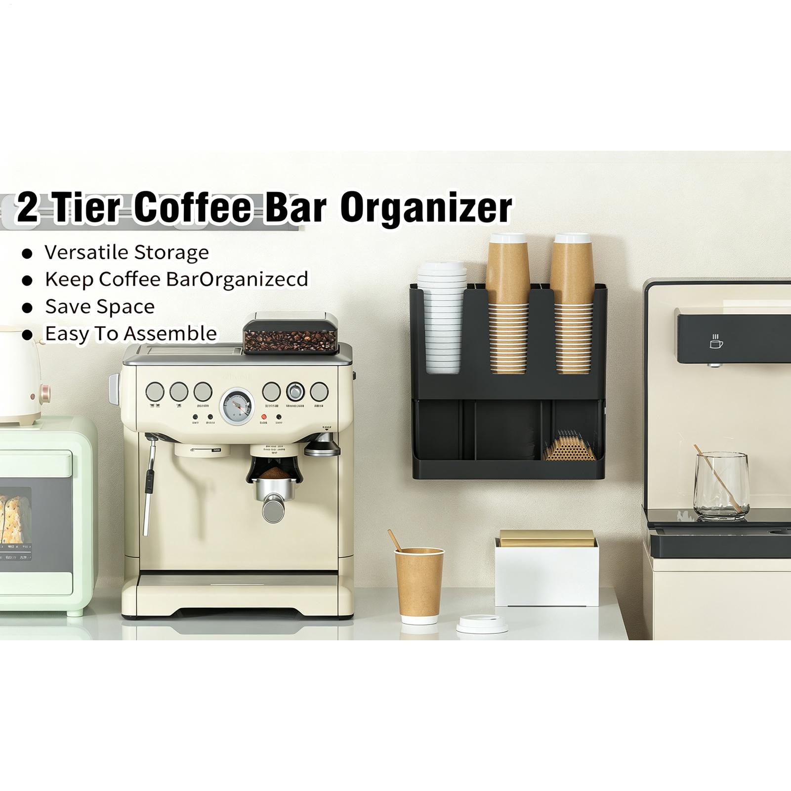 コーヒーステーションオーガナイザー壁掛け大容量収納コーヒーセ - Tea Coffee Set Up のレビューと価格