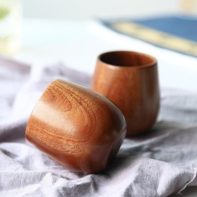北欧の大きな腹の木製カップ、無垢材、火傷防止ティーカップ、創 - Mug Tea Coffee のレビューと価格