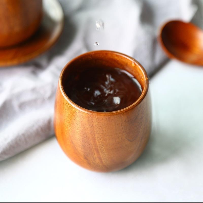 北欧の大きな腹の木製カップ、無垢材、火傷防止ティーカップ、創 - Mug Tea Coffee のレビューと価格