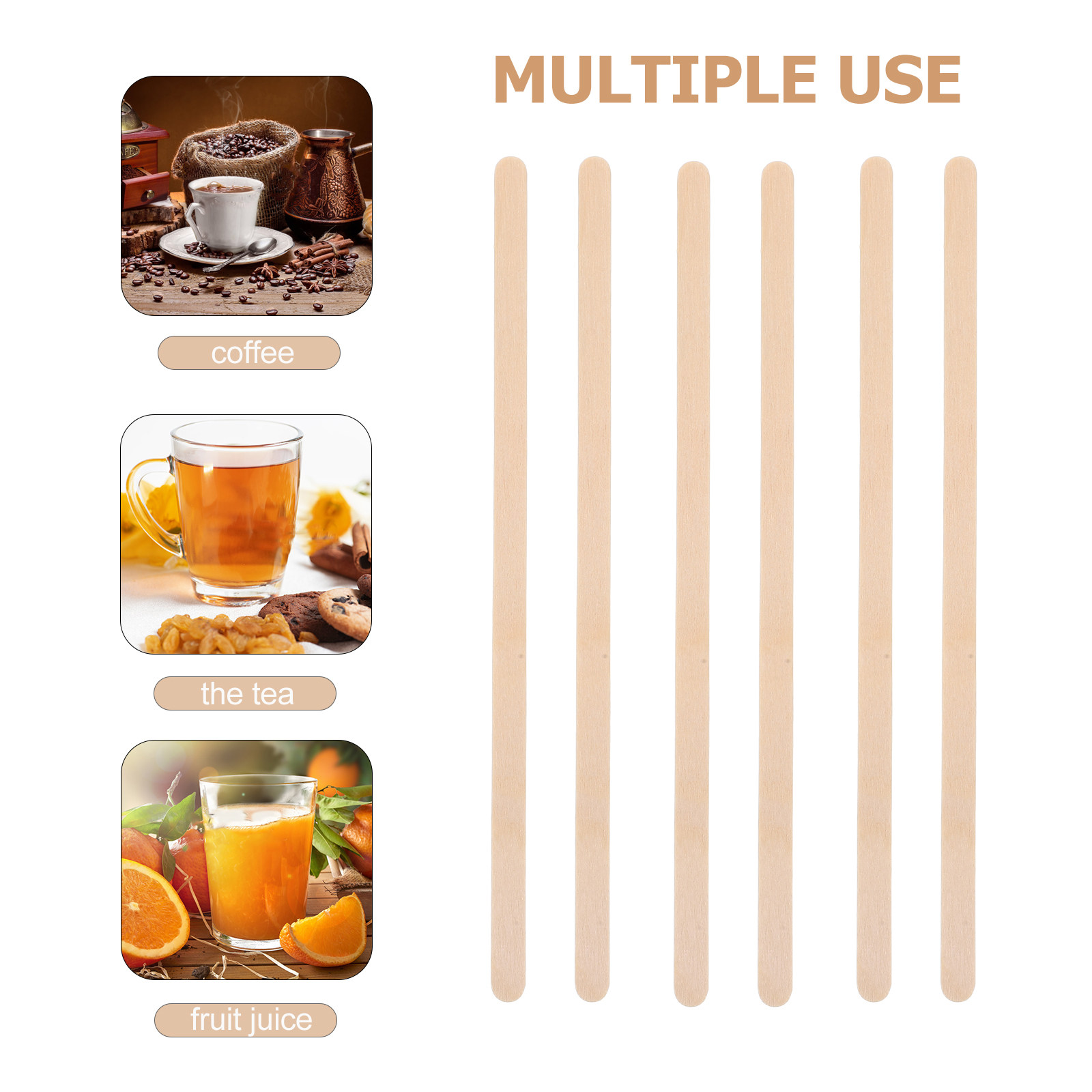1000本入り木製コーヒースティック 環境に優しい使い捨てド - Coffee Tea Drinks のレビューと価格