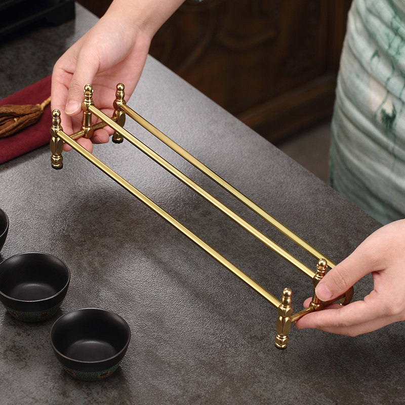 ミニマリスト真鍮製茶碗ホルダー、頑丈な乾燥ラック、カンフーテ - Gongfu Tea Set のレビューと価格