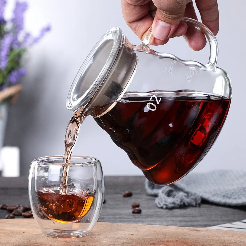 蓋付きの手作りコーヒーカラフ,透明なガラスのやかん,共有ポッ - Coffee Tea Making Machine のレビューと価格